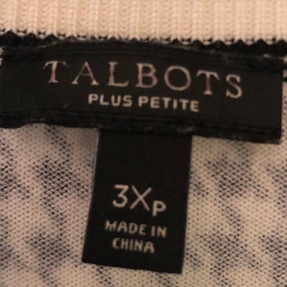 Talbots black/white houndstooth-print cardigan sz 3XP - Picture 3 of 8